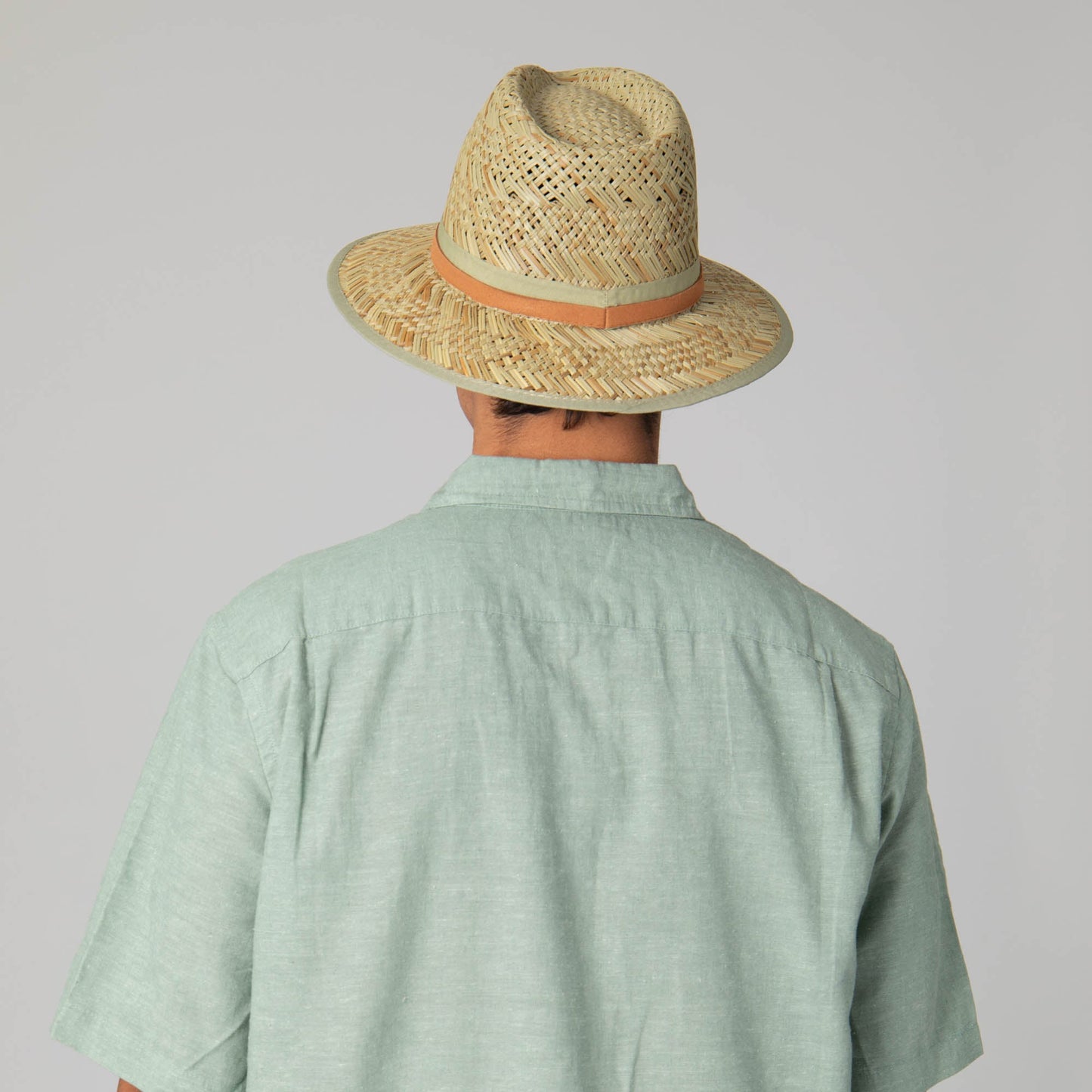 Mens Seagrass Stingy Brim Fedora