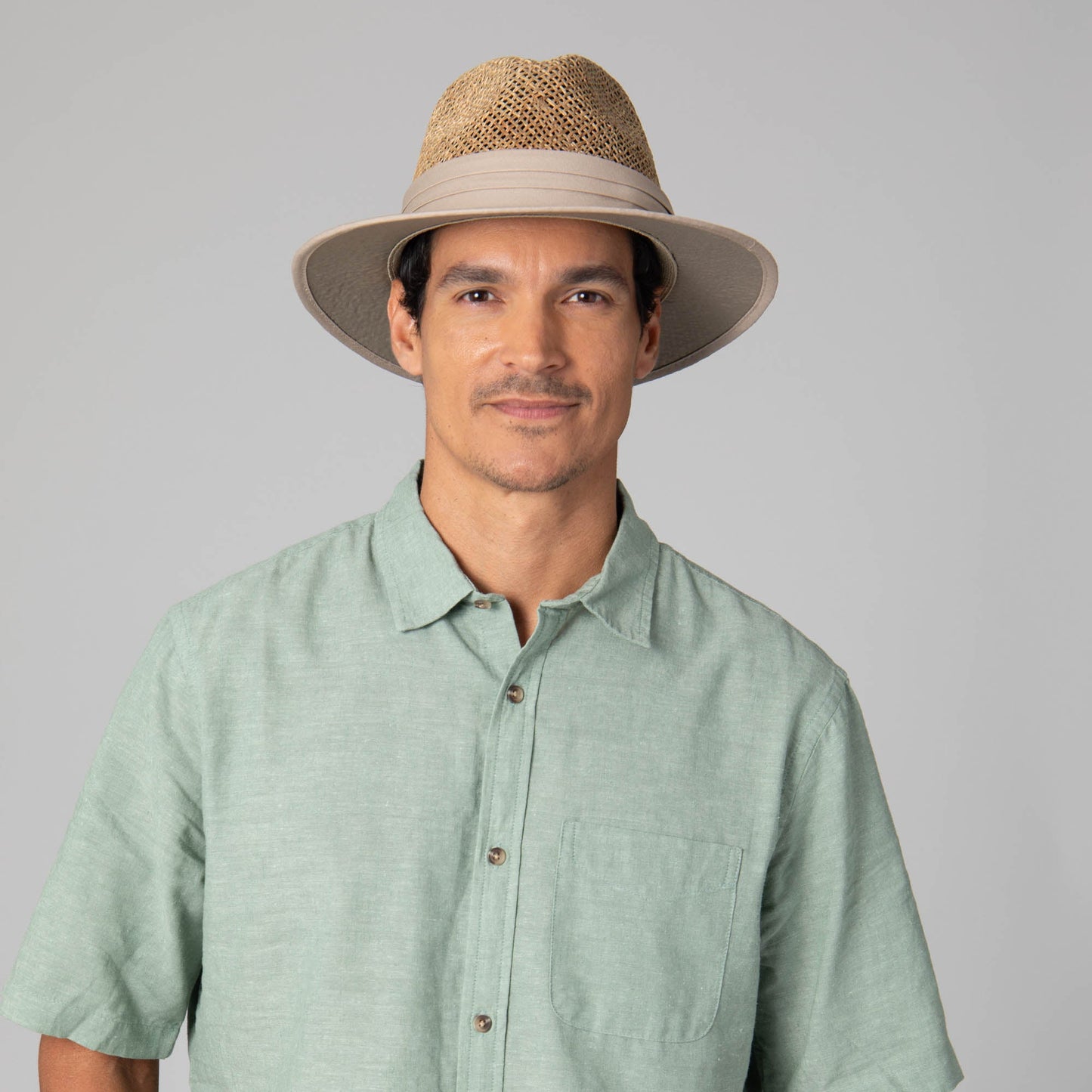 Mens Two Tone Rolled Brim Fedora