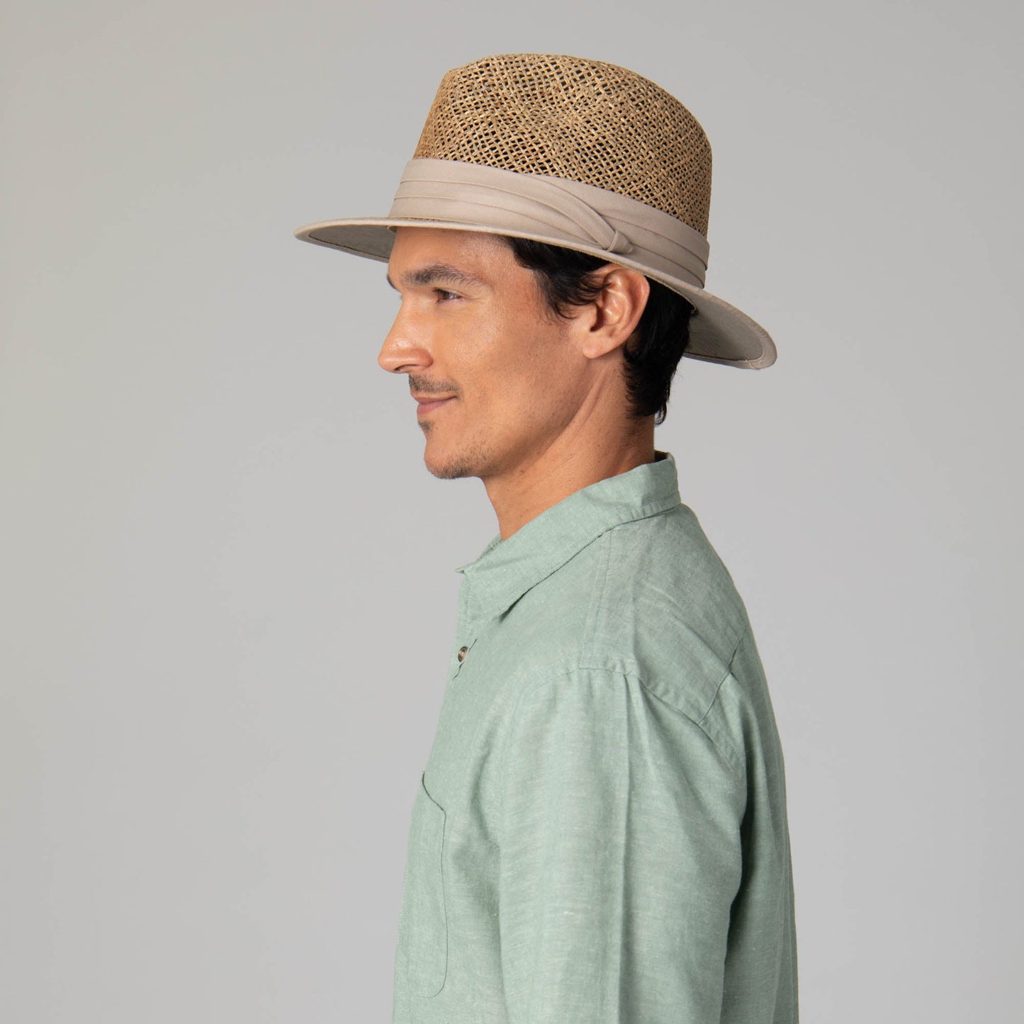Mens Two Tone Rolled Brim Fedora