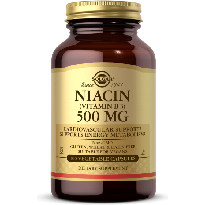 Solgar Niacin Vitamin B3 500 mg - 100 Vegetable Capsules - 5Oz