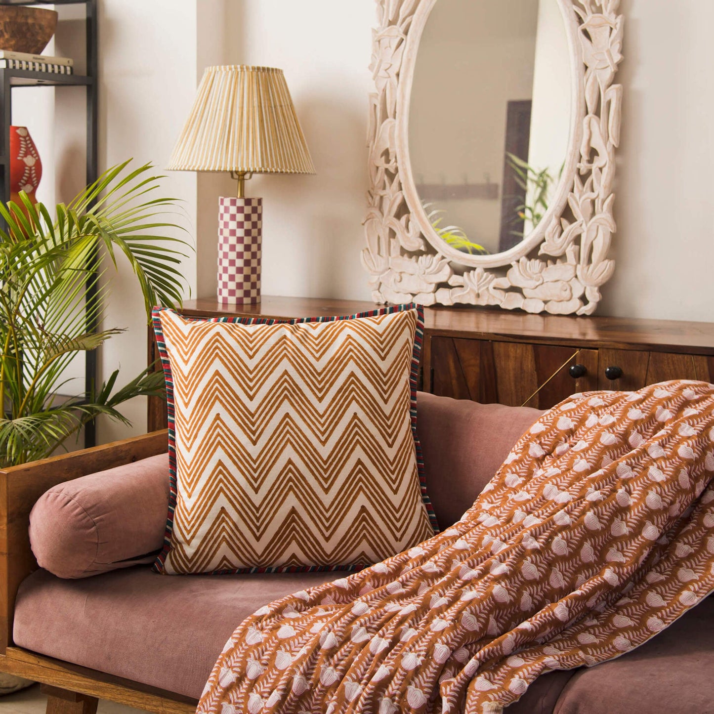 Zigzag Square Pillow Cover