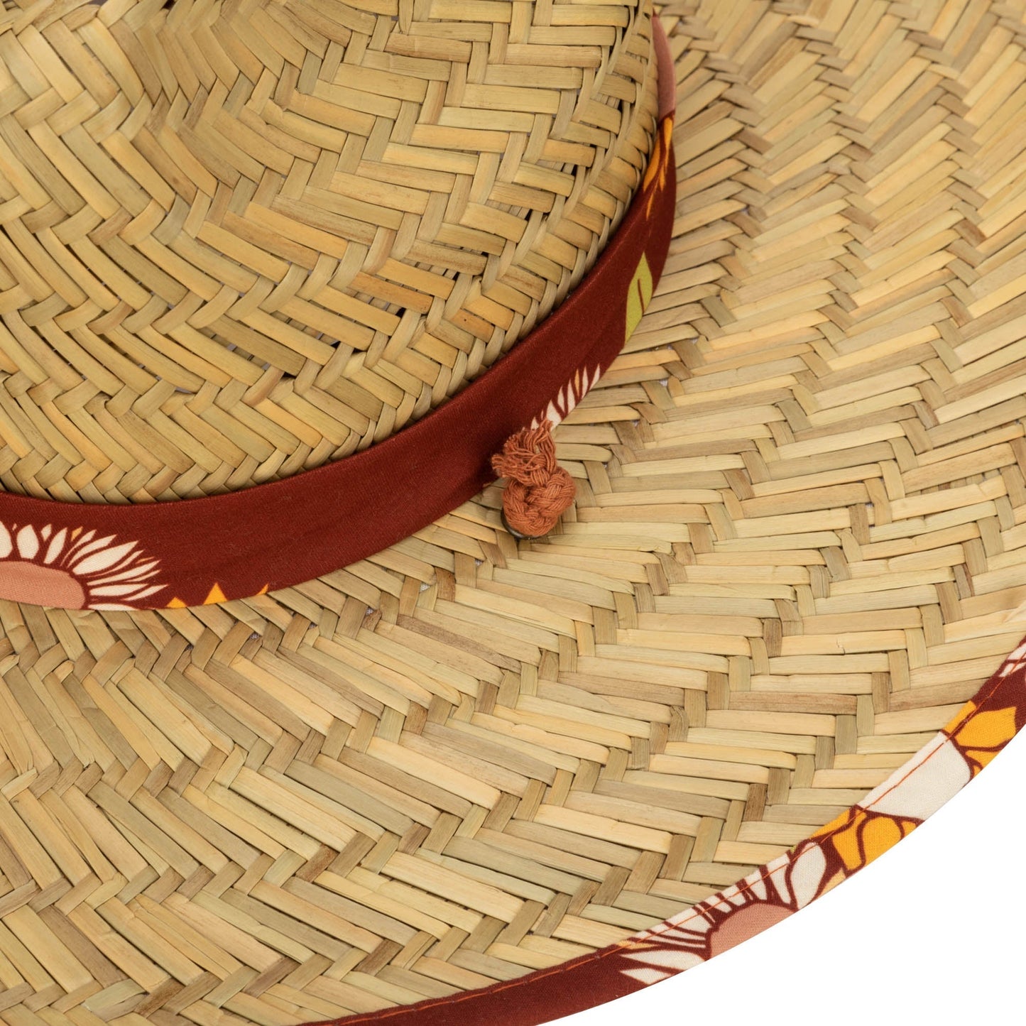 Kids Straw Lifeguard with Sunflower Printed Underbrim