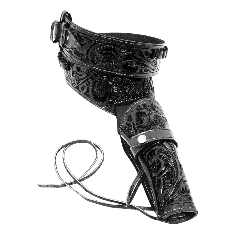 44/45 Caliber Revolver Leather Holster Belt - Black - Osadia Concept Store