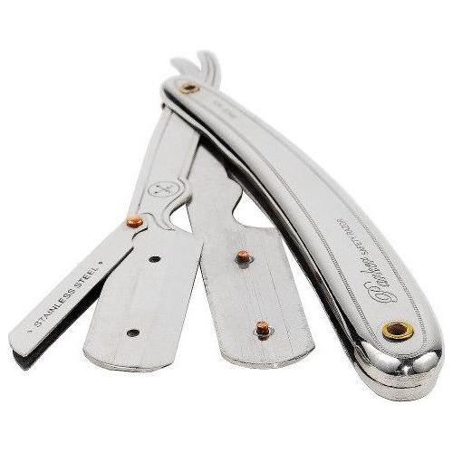 Parker SR1 31R Clip-Type Stainless Steel Handle Straight Barber Shavette Razor