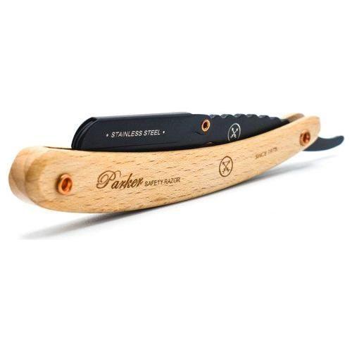Parker SRPBA Clip-Type Pine Wood Handle Stainless Steel Straight Barber Razor
