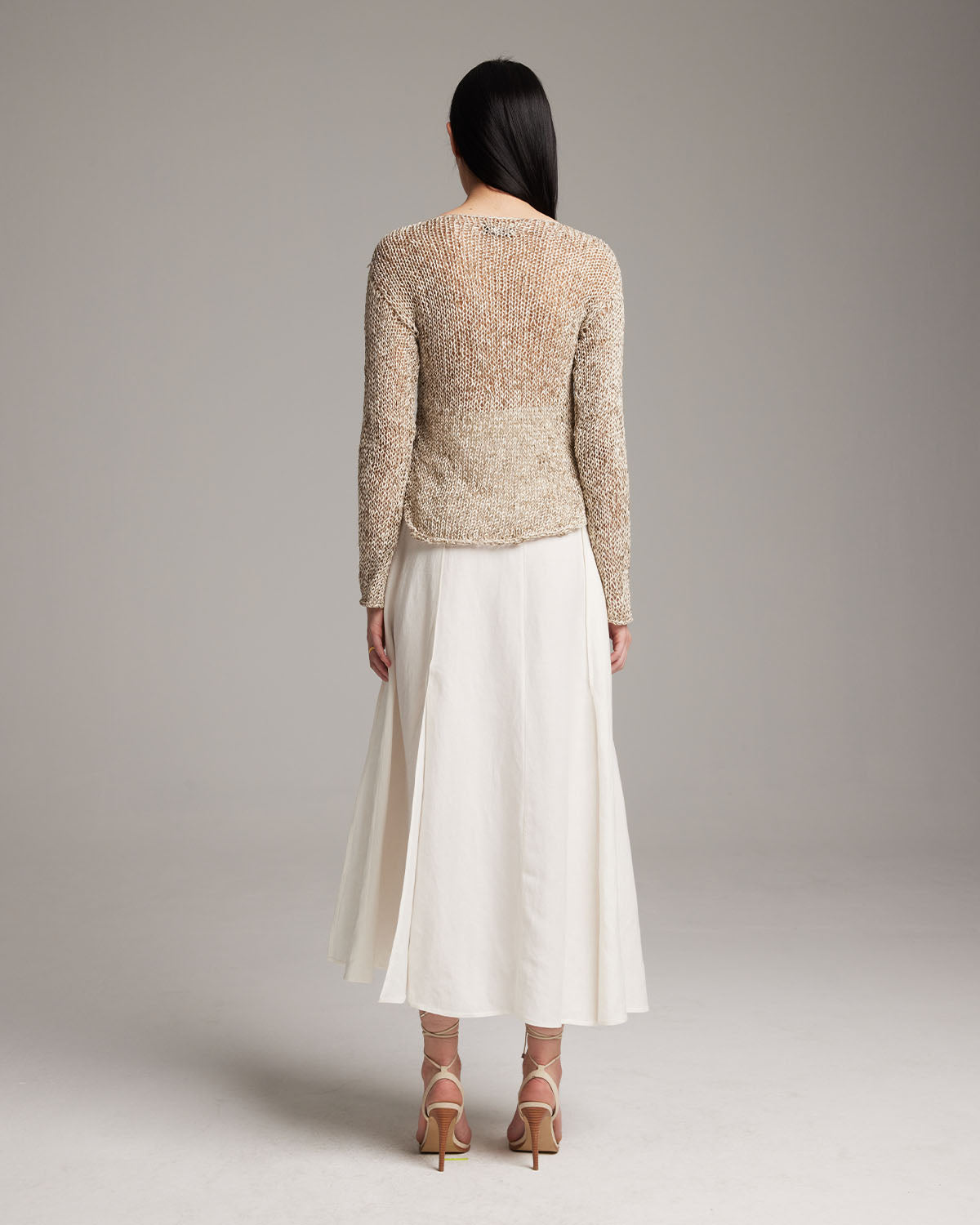 Marble Loose Knit Midlength Crop Sweater