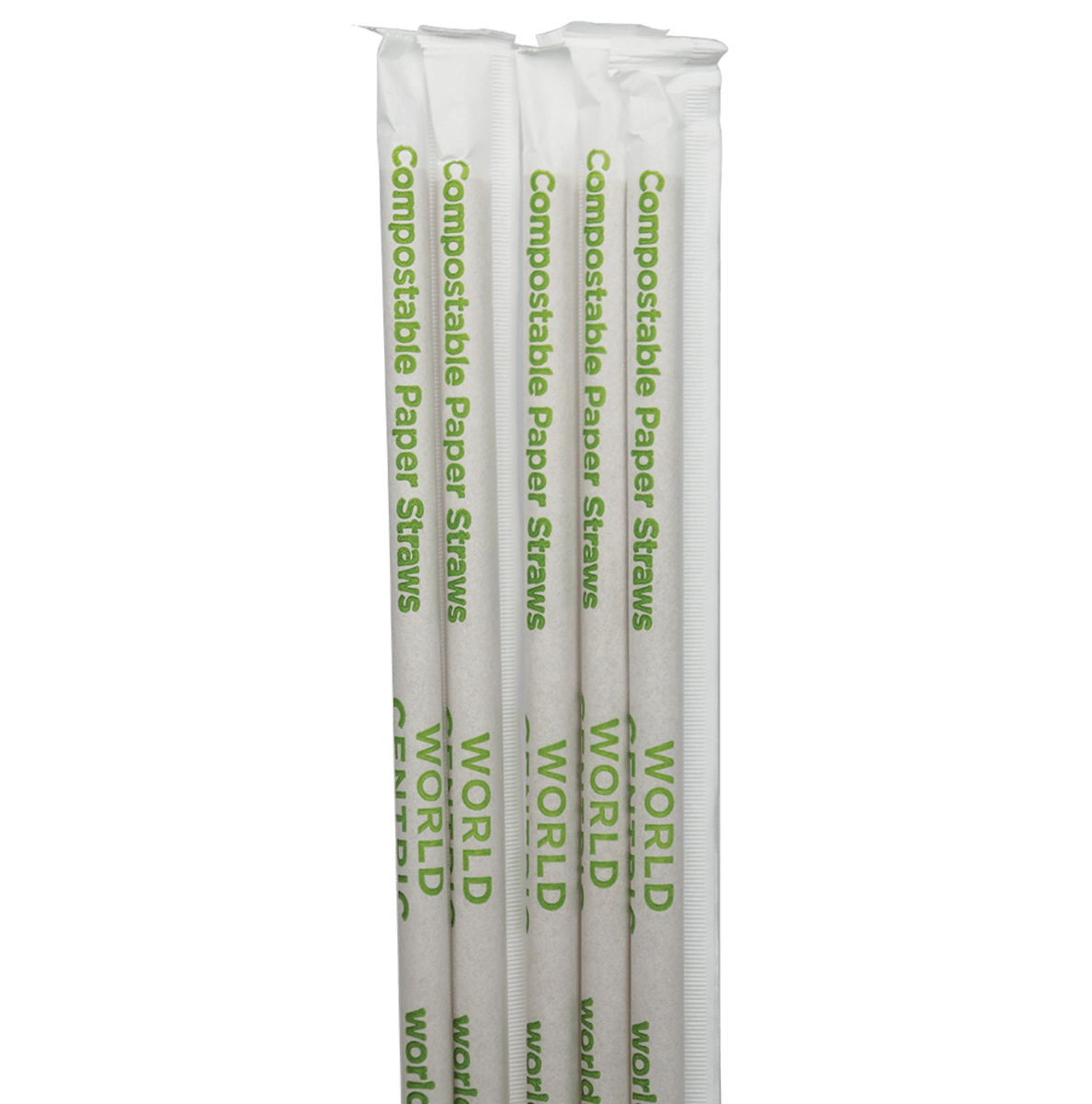 World Centric 8" Kraft Paper Straw, Wrapped (QTY:6000)