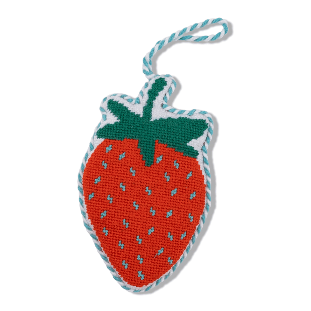 Needlepoint Icon Ornament - Strawberry