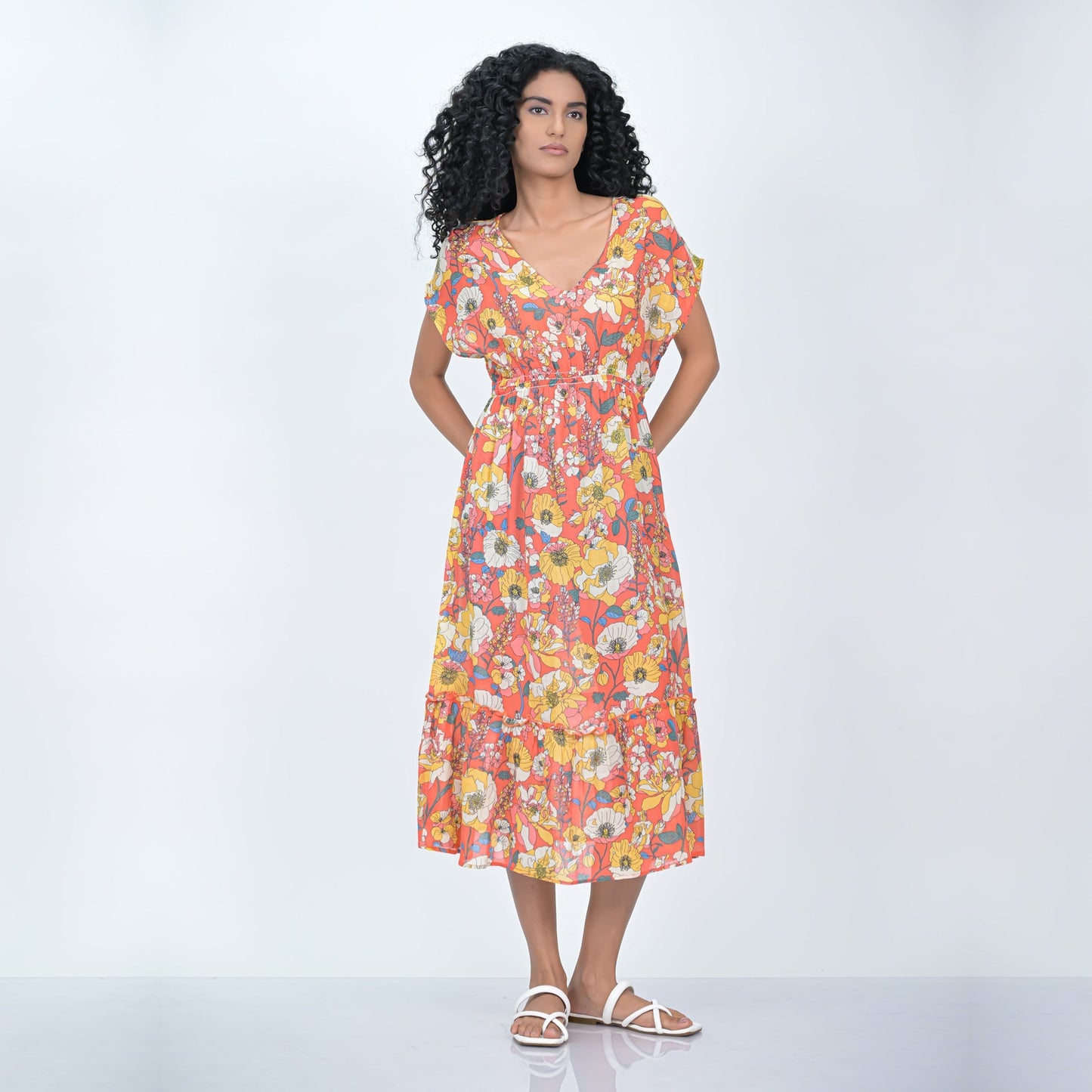 SUNRISE BLOSSOM CAFTAN - ORANGE