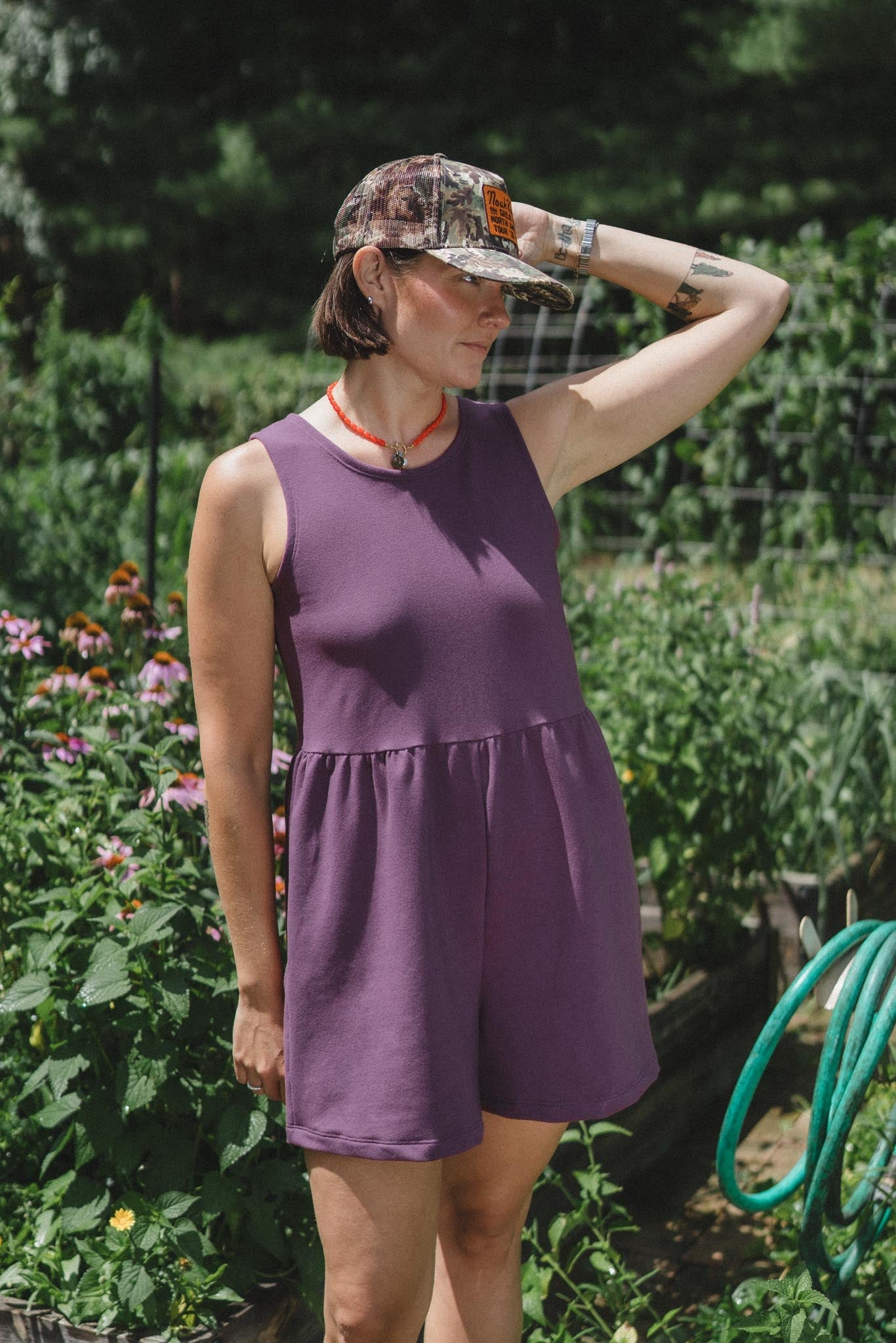 Marianne Romper in Plum