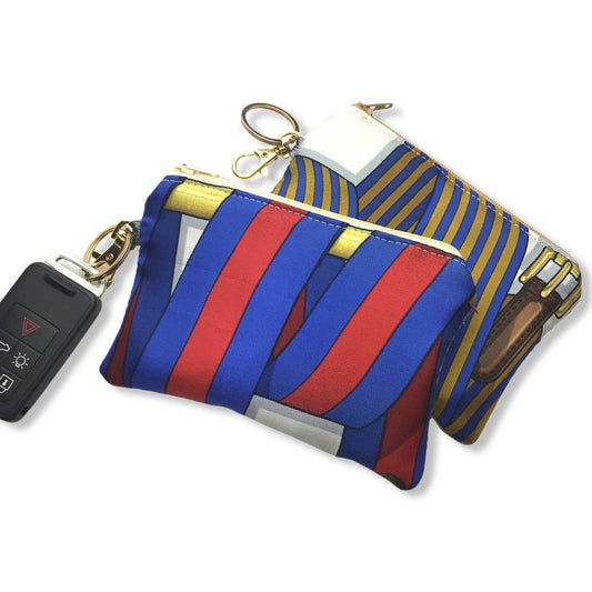 Sangles Vintage Silk Scarf Coffee Run Keychain Bag