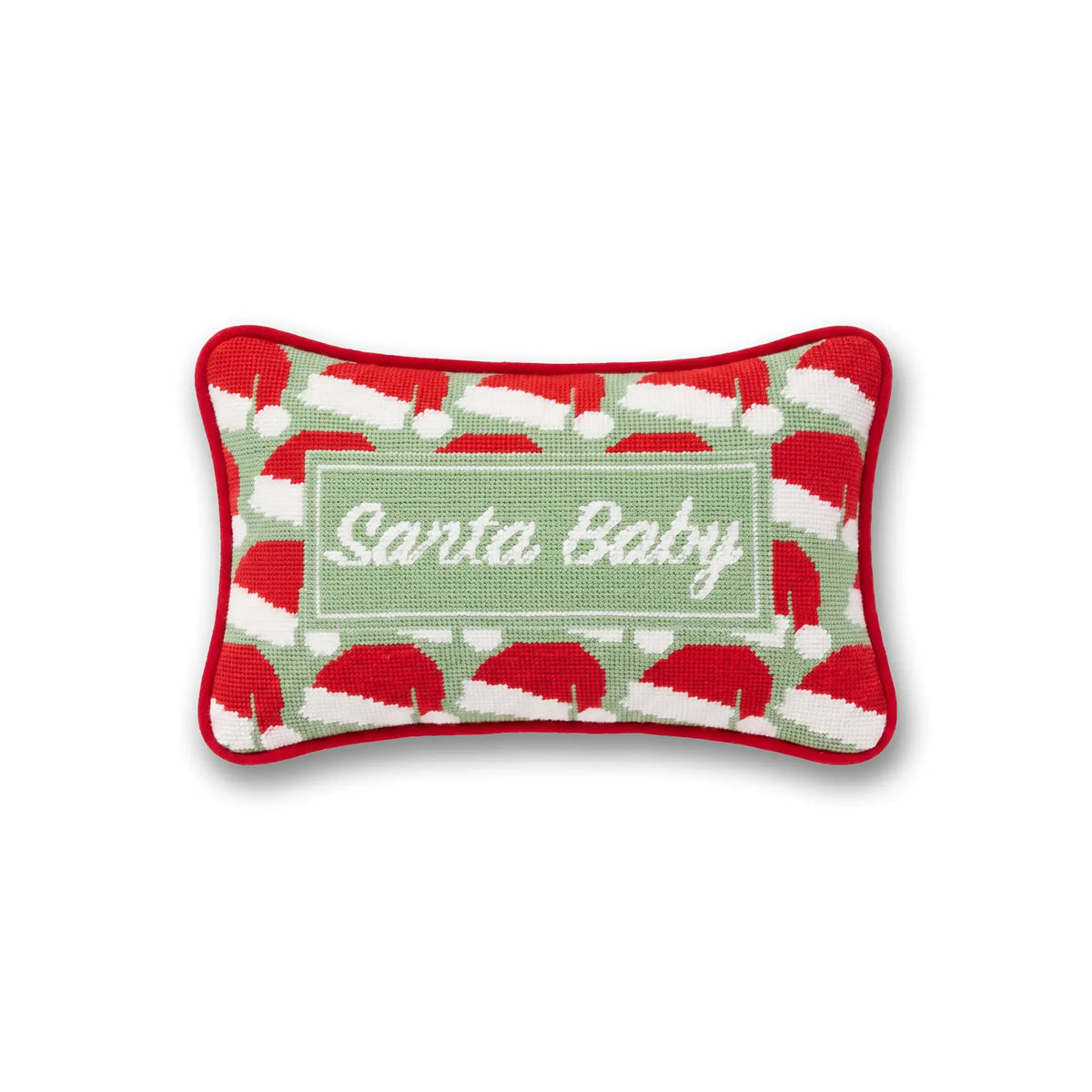 Santa Baby Mini Needlepoint Pillow