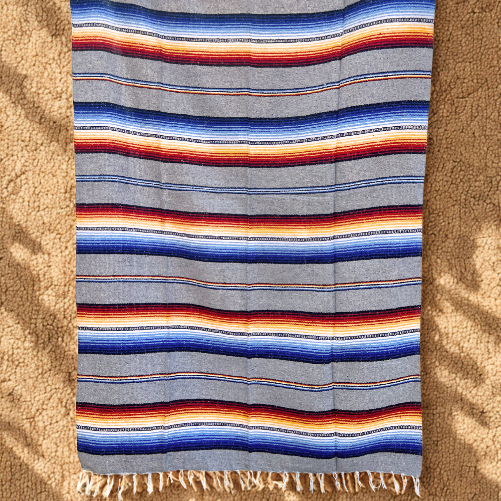 Grey Sol Mexican Blanket