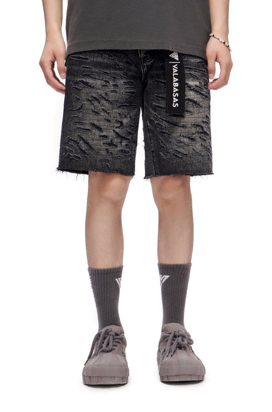 Valabasas Scrape Shorts - Grey Wash