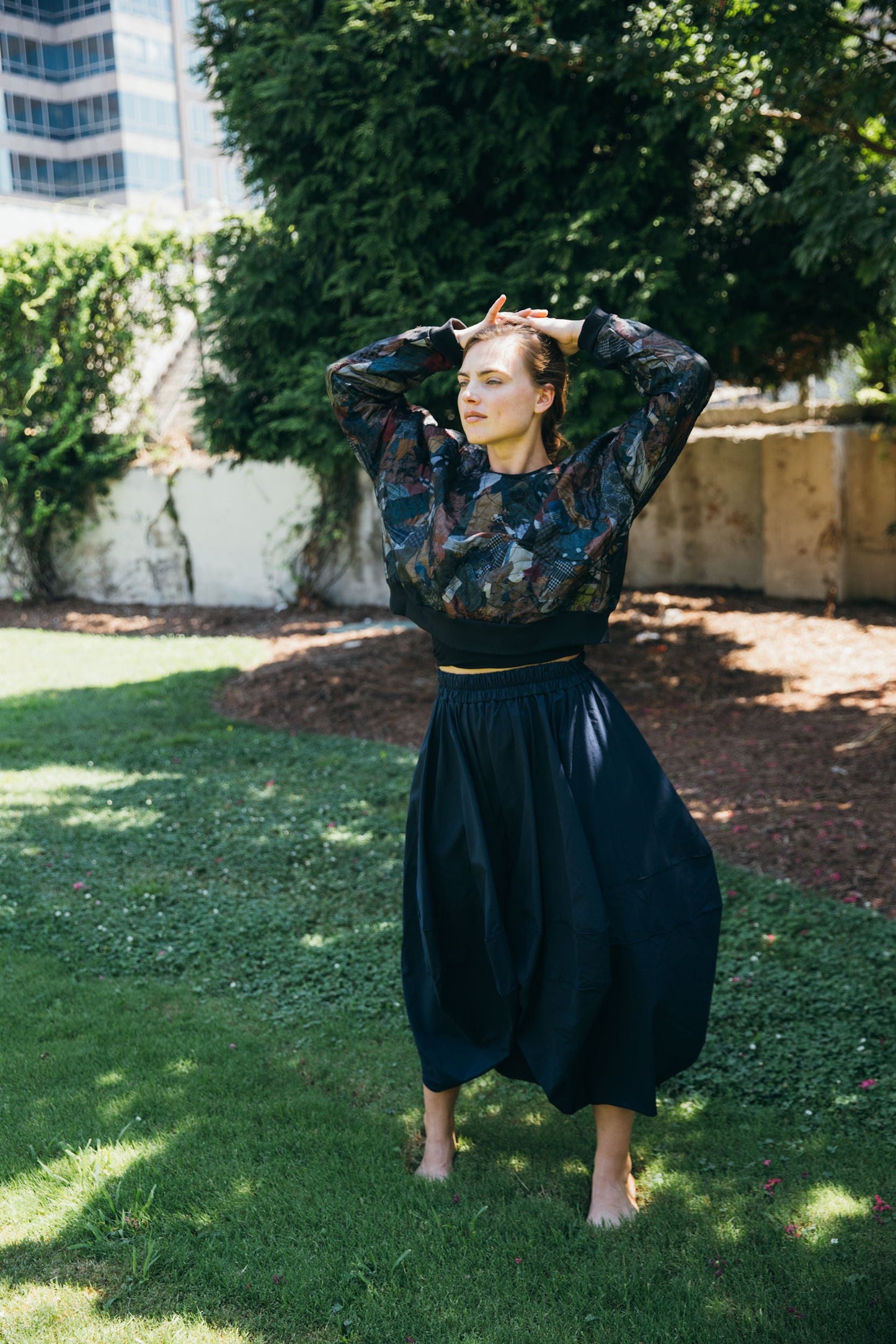 Cotton Poplin Bellows Skirt