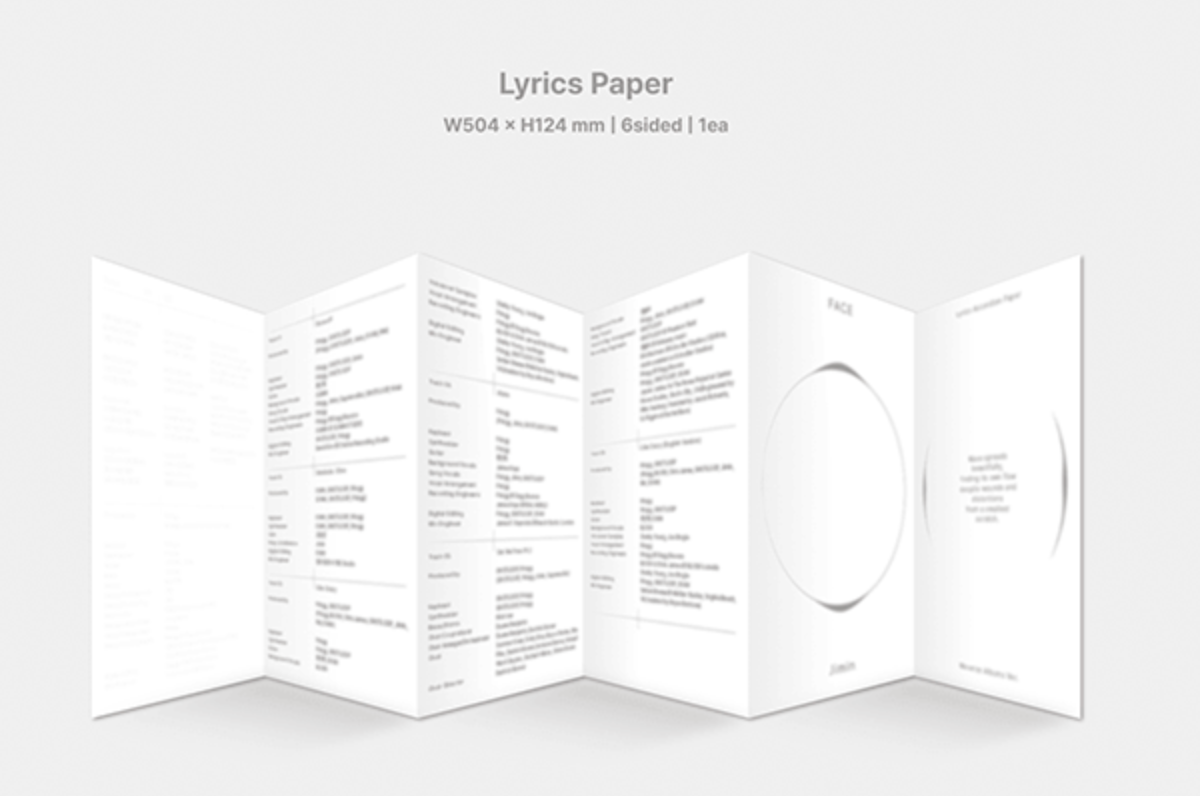 BTS Jimin First 1st Solo Album - Face