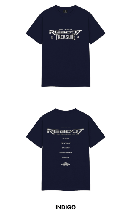 Treasure - Reboot 2024 Treasure Relay Tour Official MD Treasure T-Shirt Indigo