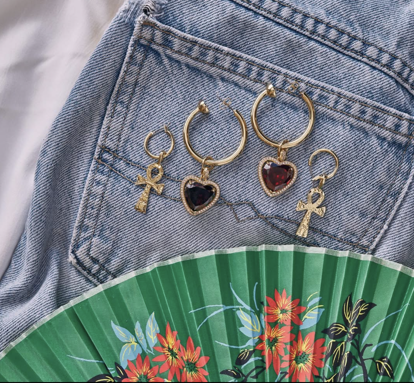The Ruby Heart Hoop Earrings