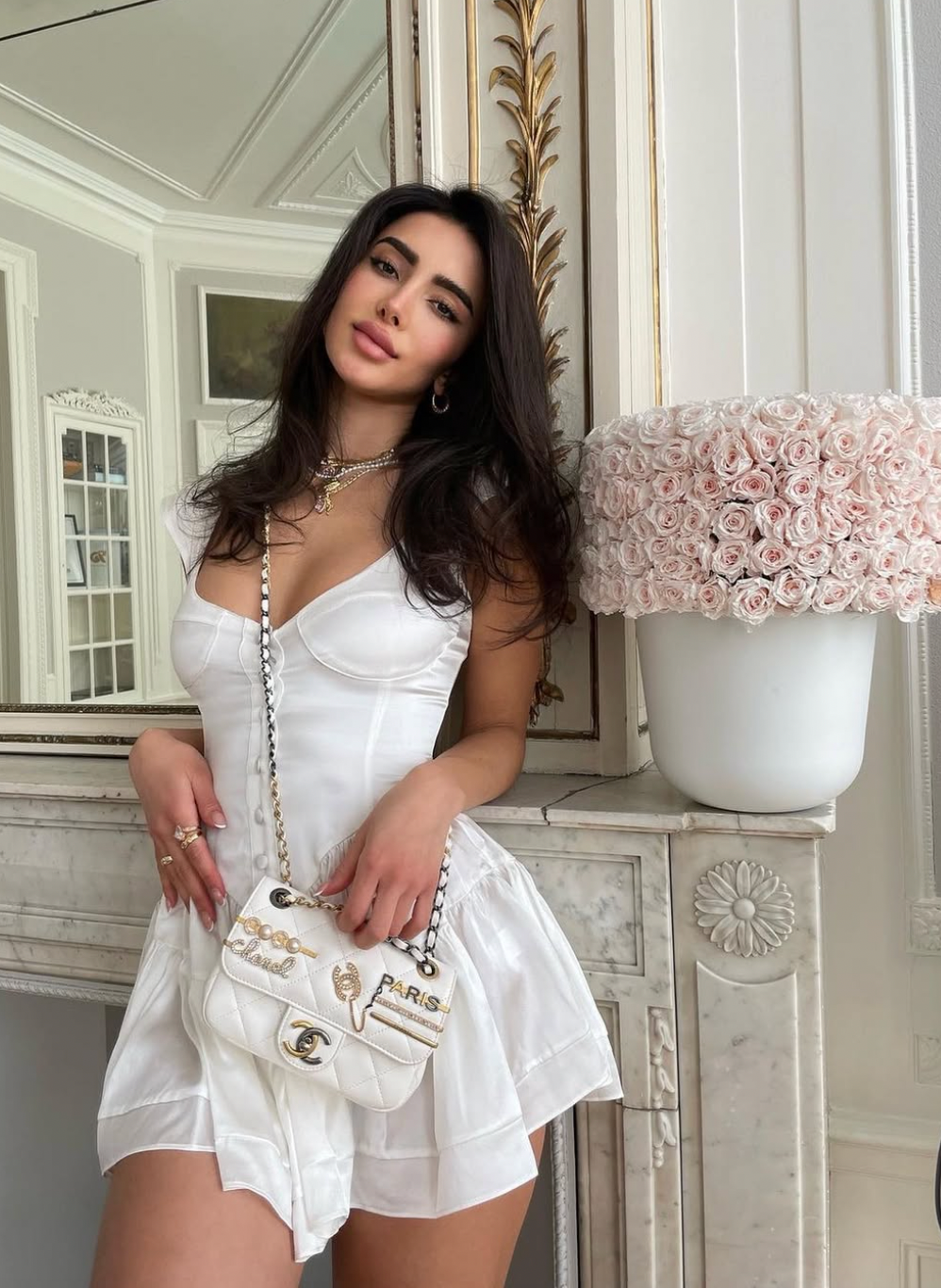 The Elisabeth Romper Dress - White Silk