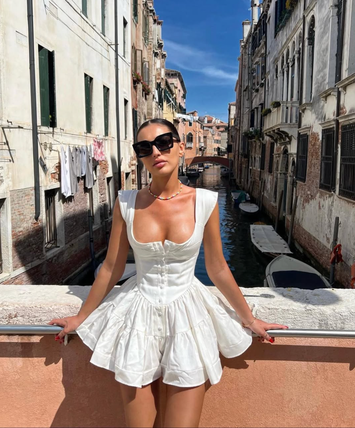 The Elisabeth Romper Dress - White Silk