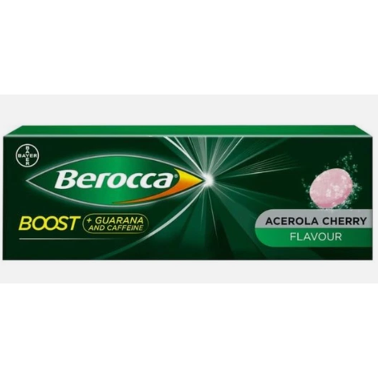 Berocca Boost Guarana + Caffeine Acerola Cherry Flavor - 10 Effervescent Tablets