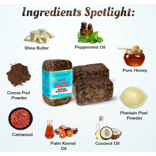 It's Pure Natural African Black Soap Acne Solution , 5 Oz