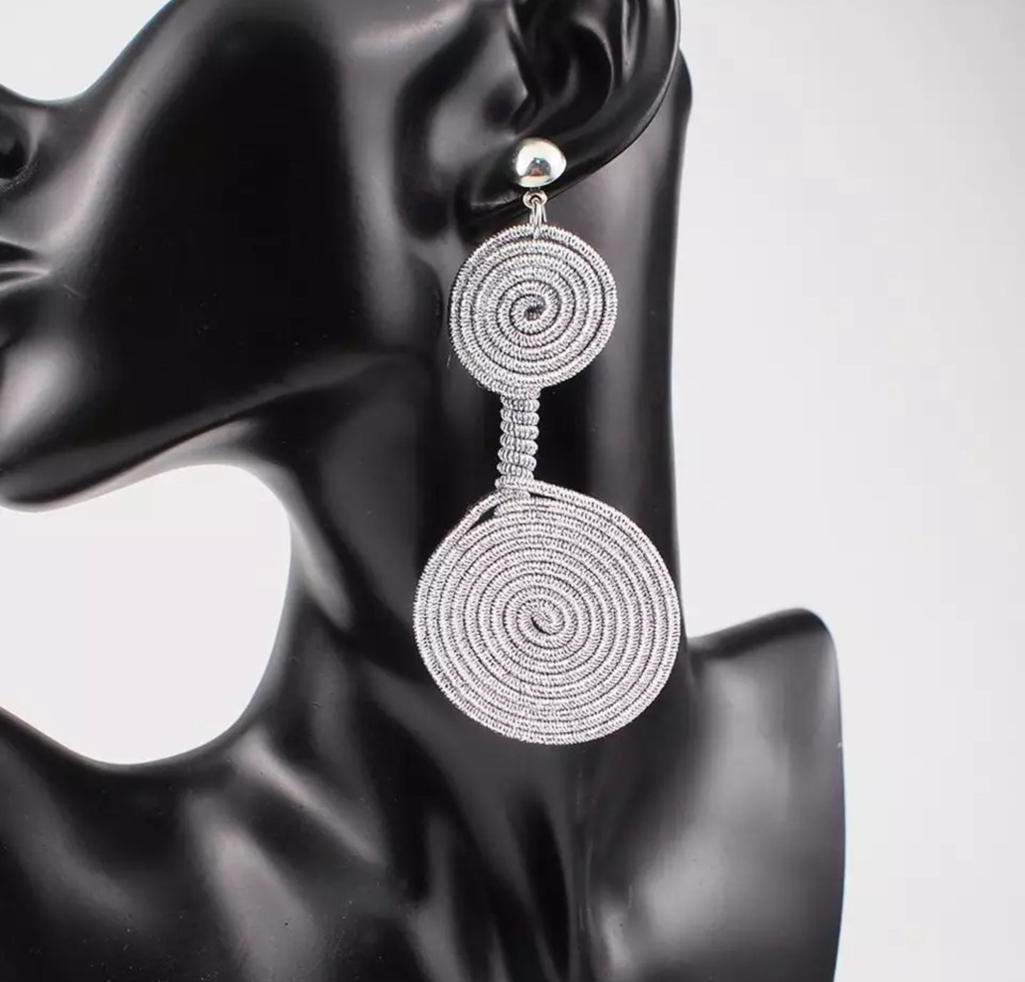 Spiral Wire Wrapping Double Circle Drop Earrings Earrings
