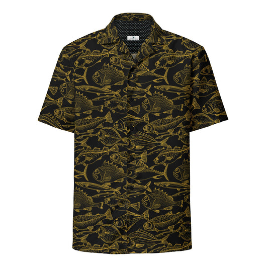 Sea of Gold Riches Button Down Hawaiian Shirt