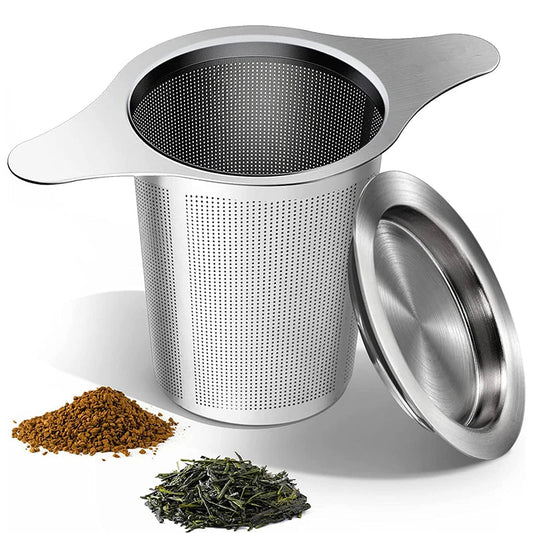 1 Piece Tea Infuser Basket Stainless Steel Tea Strainer Tea Filter With Small Strainer And Lid Tea Diffuser For Loose Tea YY088