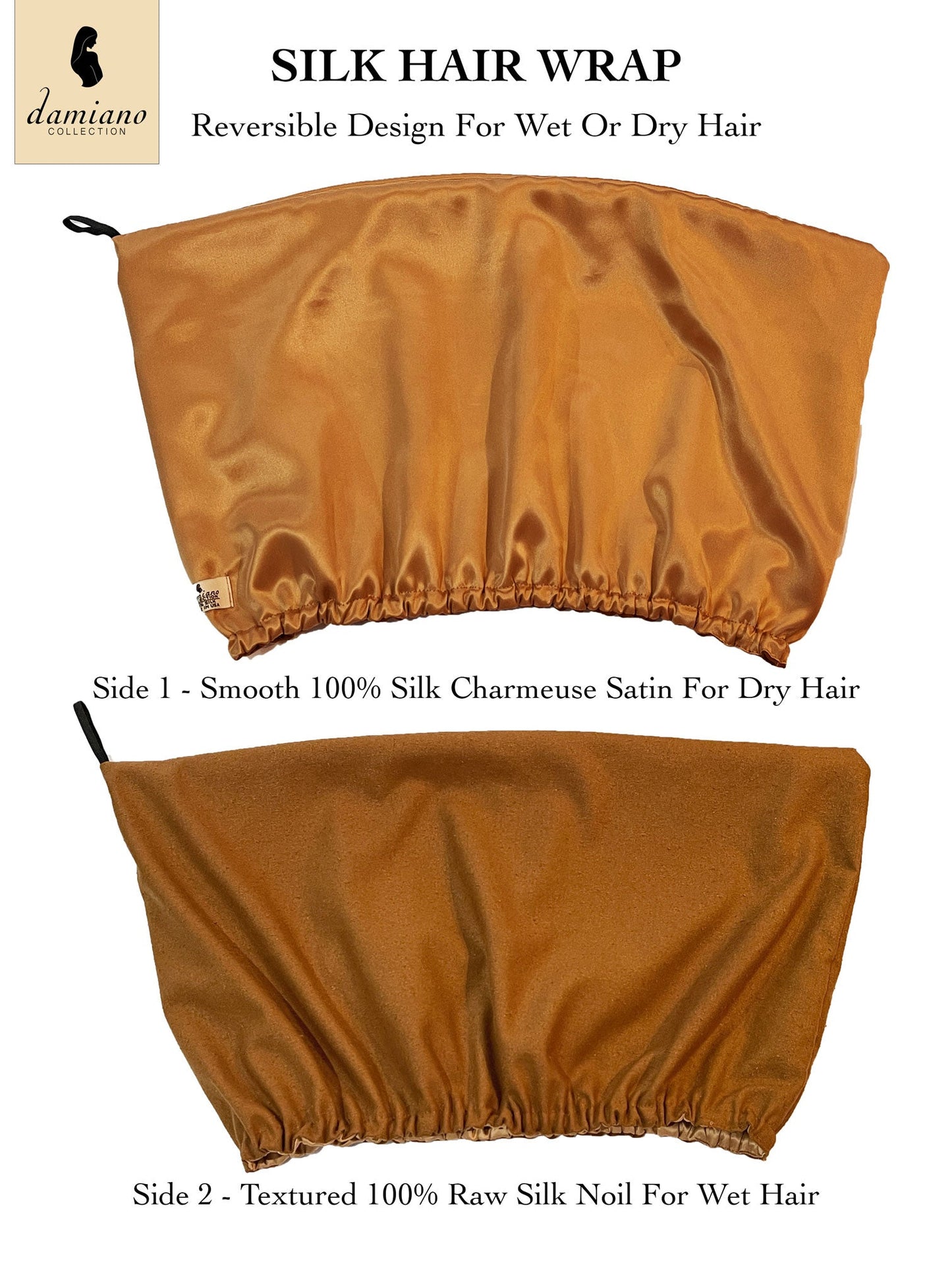 Reversible Silk Hair Wrap For Shower Or Sleep