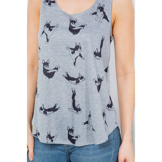 [Size XL] Dogs Doing Yoga Tank Top, Yoga Tank