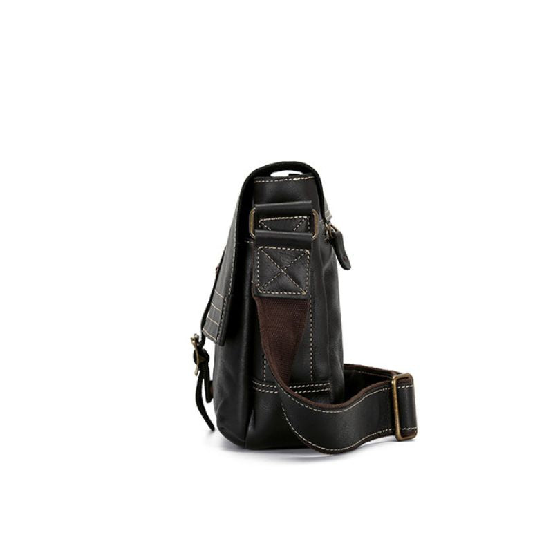 Small Black Leather Messenger Bag