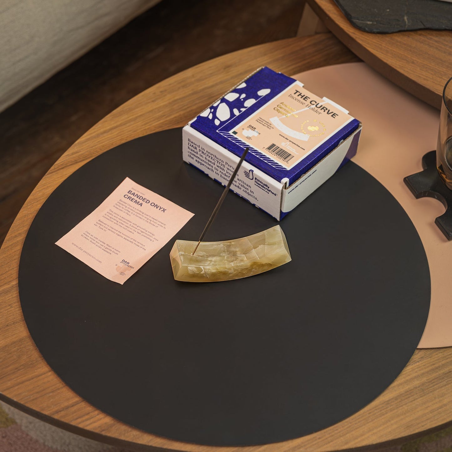 Smile gemstone incense holder Serpentine green