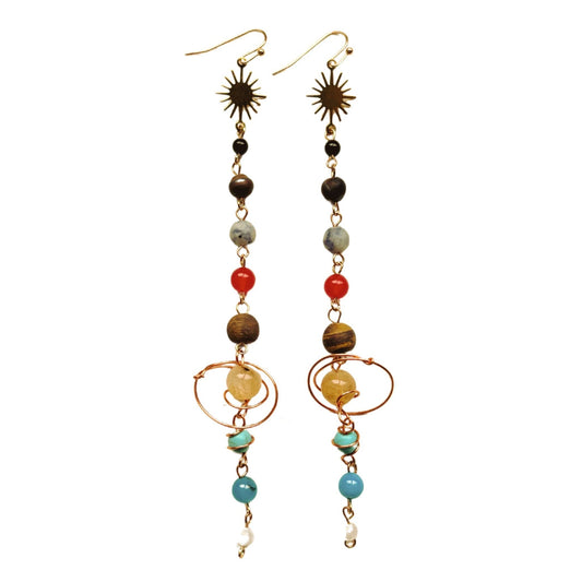 Solar System Shoulder Duster Earrings | 5.2" Long