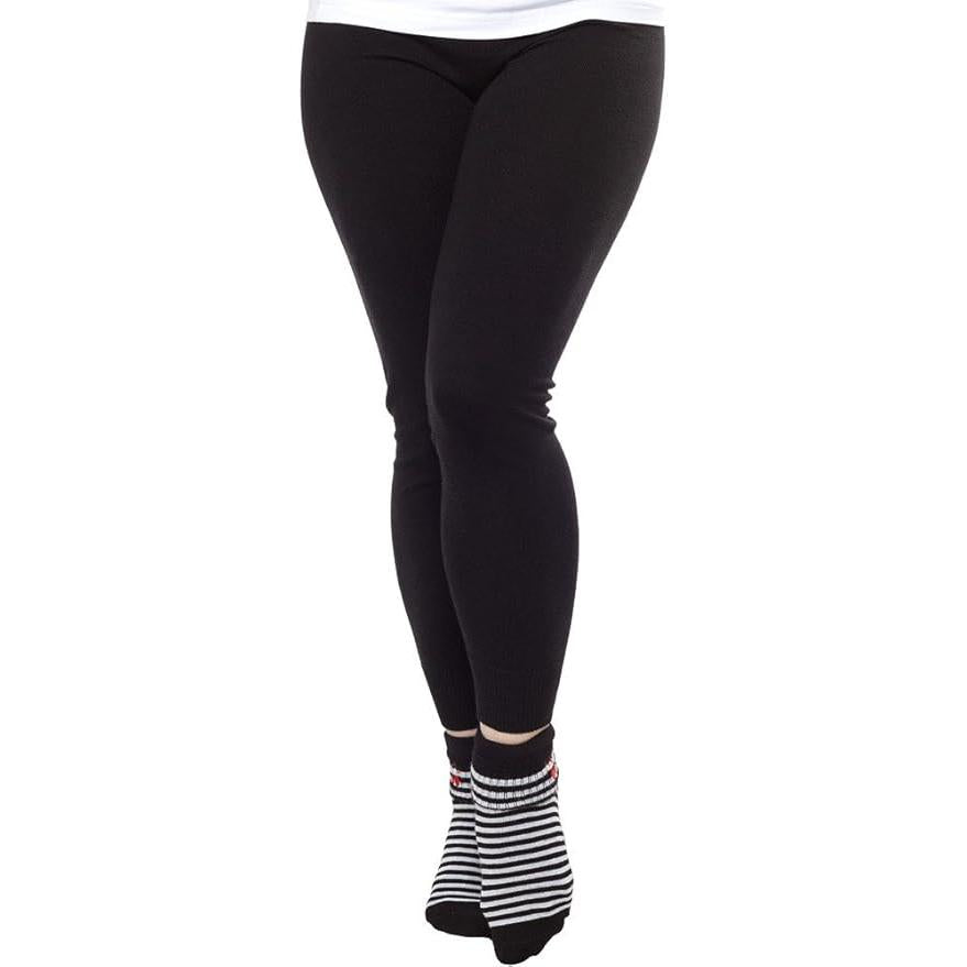 Sourpuss Cherries Socks in Set of Two | Women’s Black & White Striped and Solid Black Cherry Socks Size 5-10