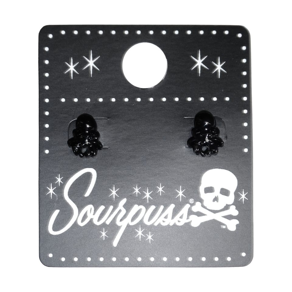 Sourpuss Earrings | Black Octopus Nautical Design