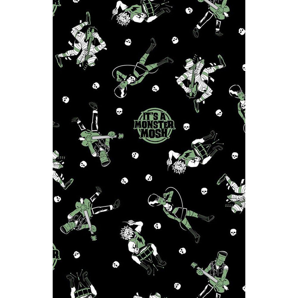 Sourpuss Monster Mosh Shower Curtain | Frankenstein Mummy Werewolf Polyester Bathroom Decor