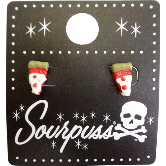 Sourpuss Pepperoni Pizza Studs Earrings | Quirky Food Jewelry