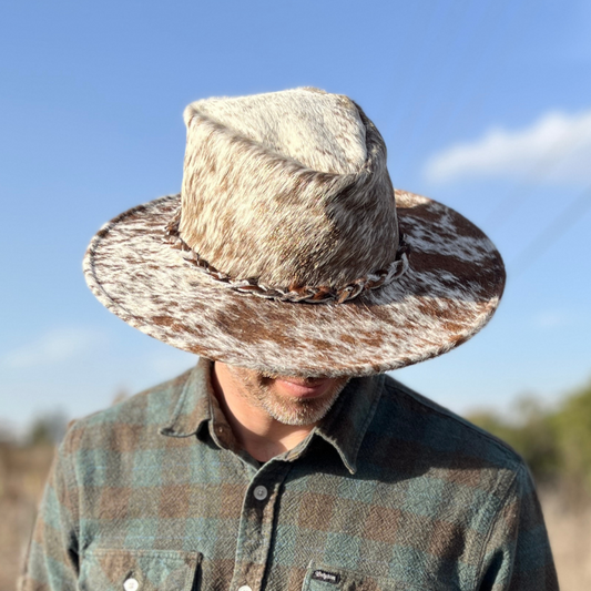 Cowhide Rancher Cowboy Hat - Speckled