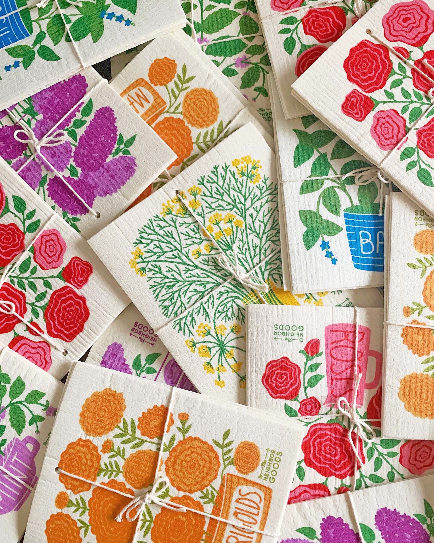 Fresh Herbs - Sponge Cloth SET OF 3