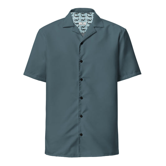Labelless Stormy Squall Blue Button Down Camp Shirt