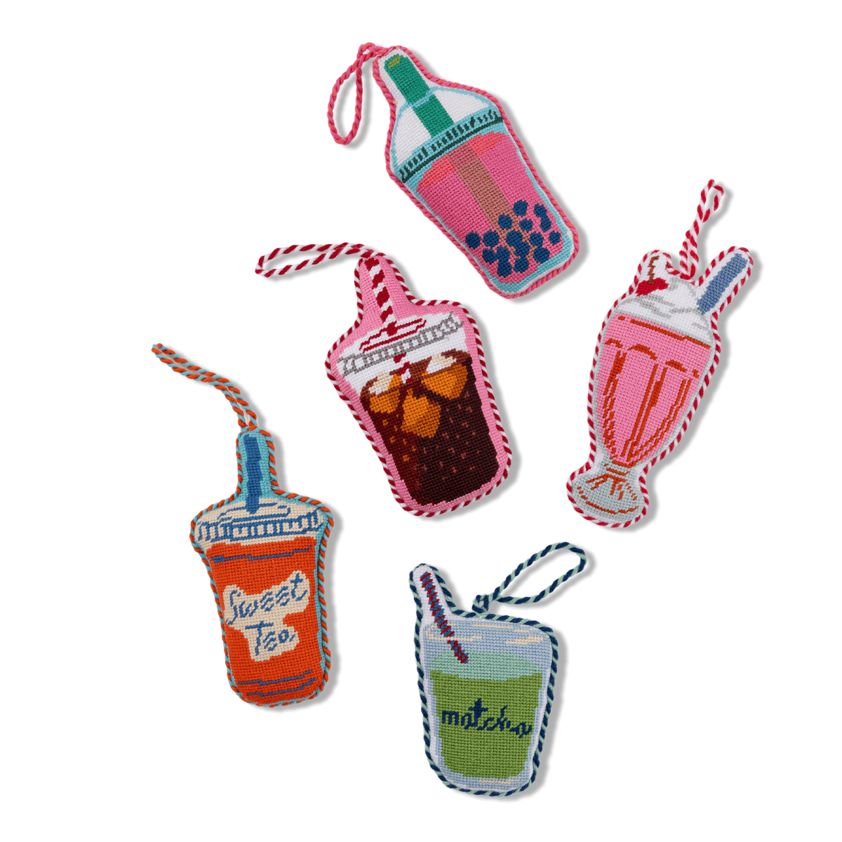 Needlepoint Icon Ornament - Boba