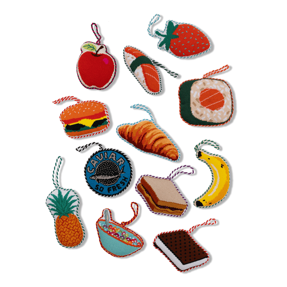 Needlepoint Icon Ornament - Pineapple