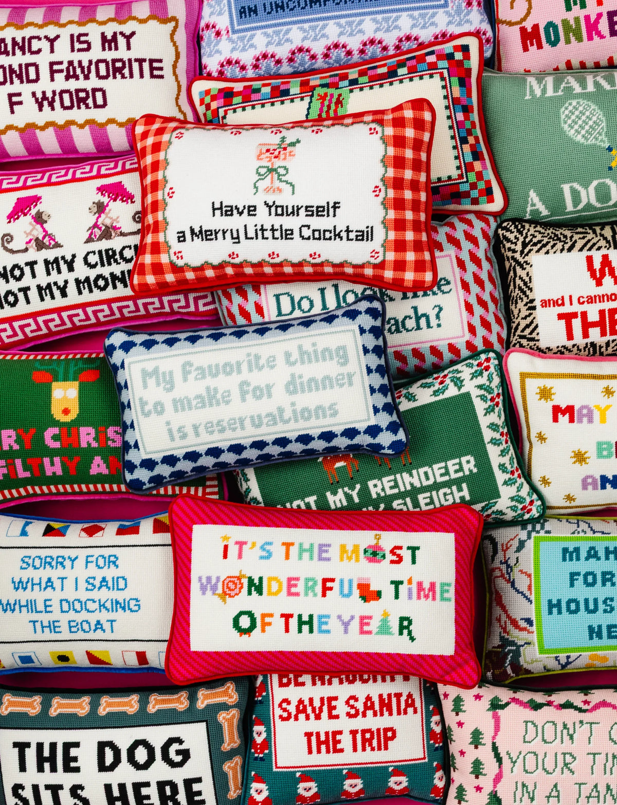 Most Wonderful Time Needlepoint Pillow