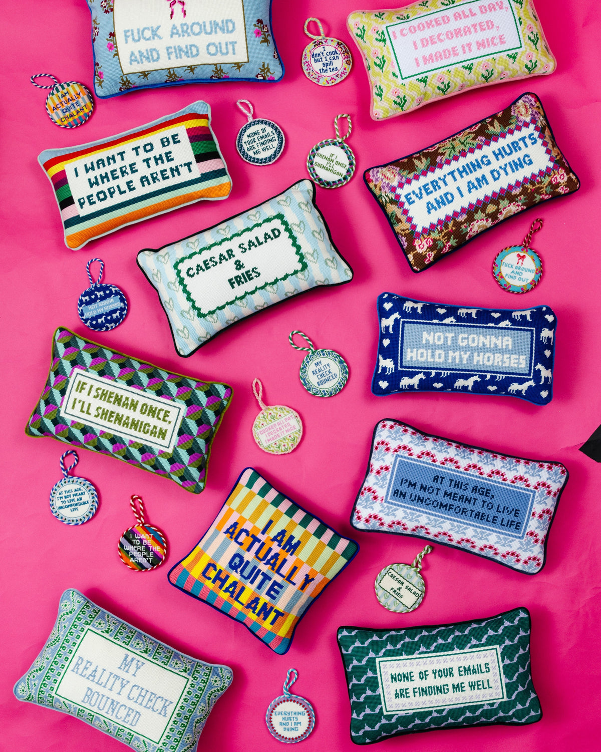 Shenanigans Needlepoint Pillow
