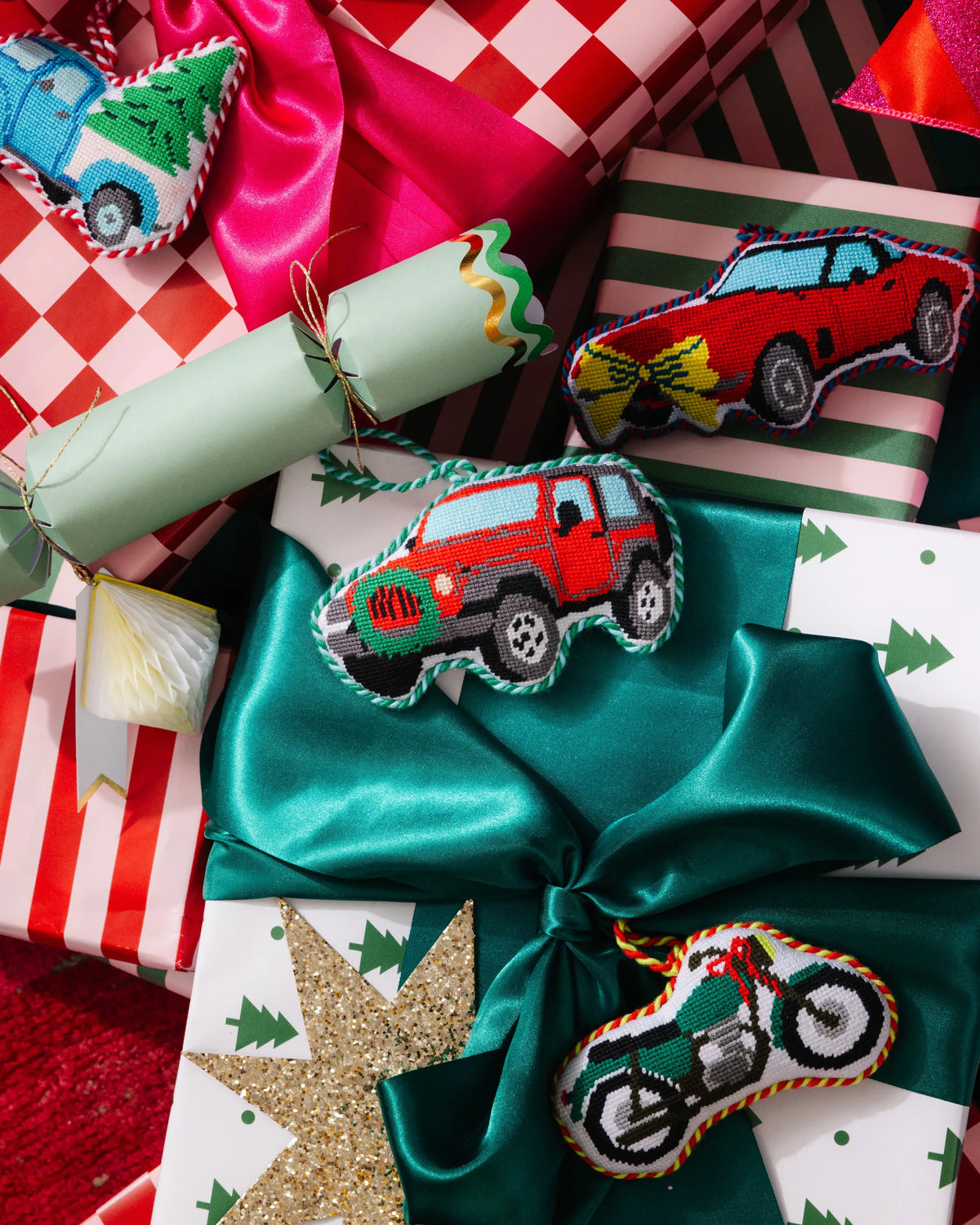 Needlepoint Icon Ornament - Classic Convertible