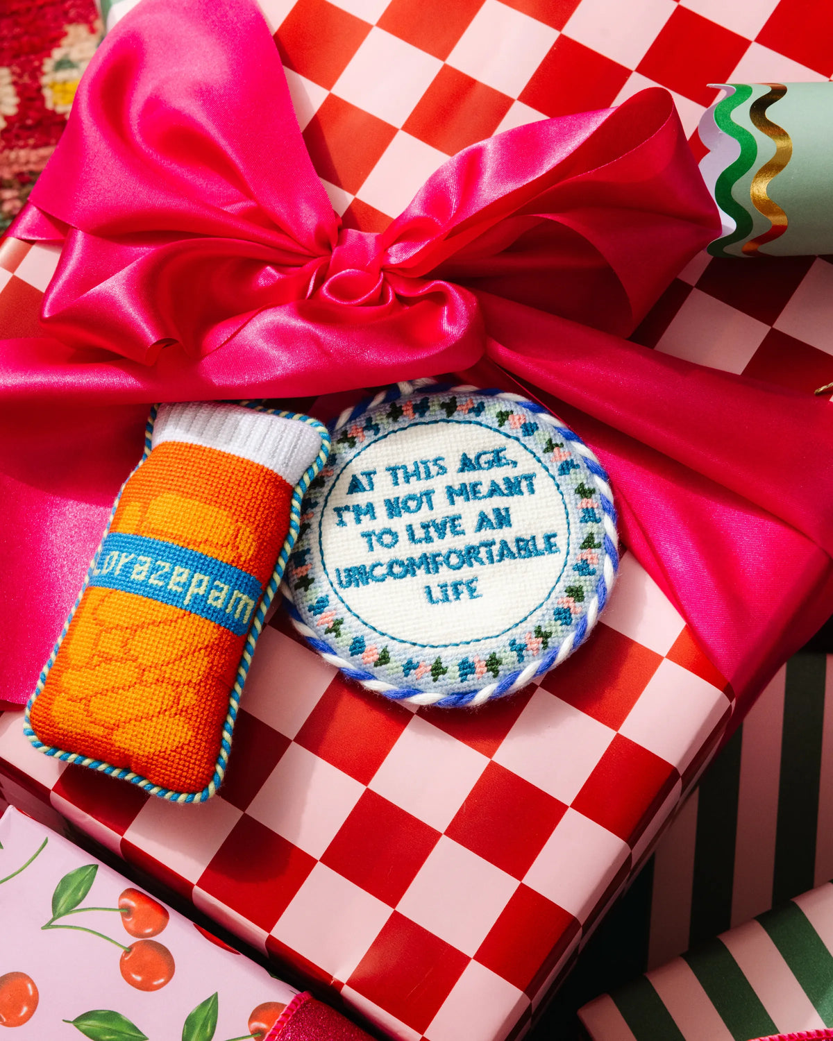 Needlepoint Icon Ornament - Pill Bottle