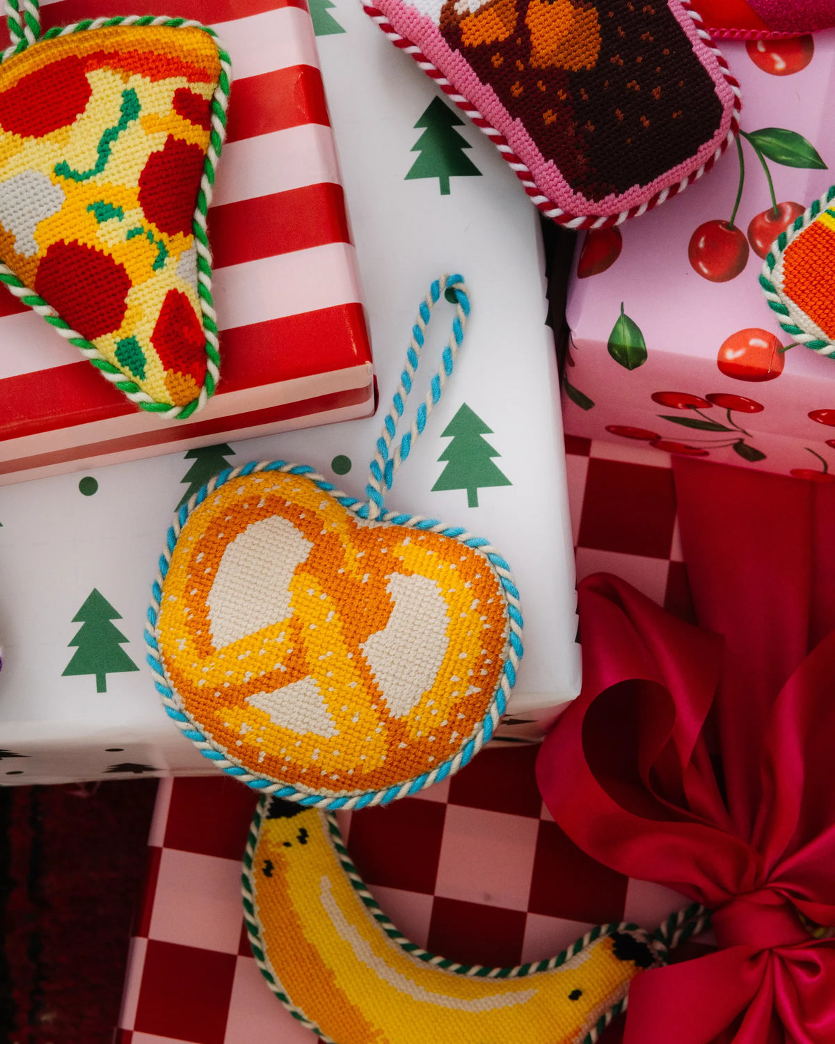 Needlepoint Icon Ornament - Pretzel