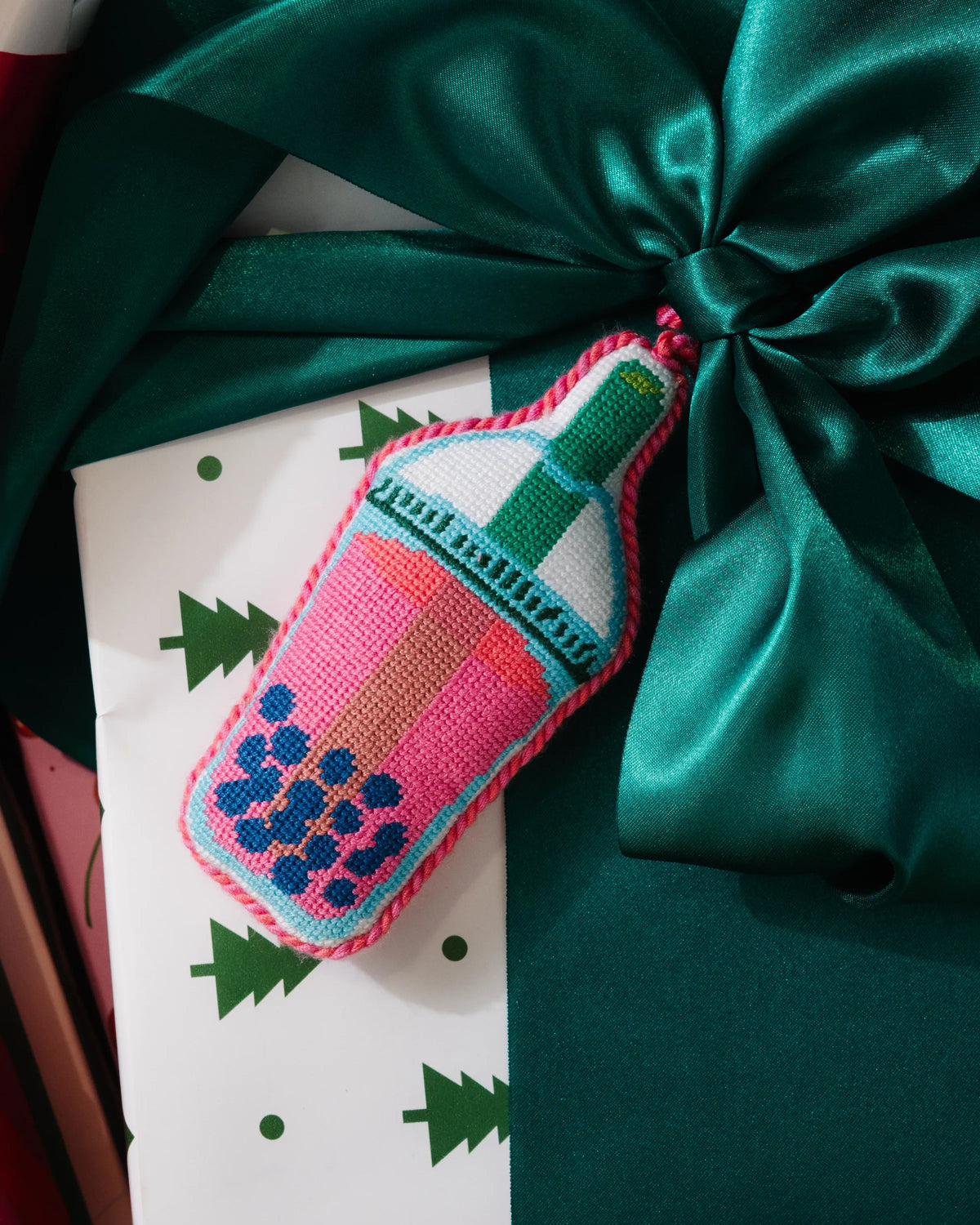 Needlepoint Icon Ornament - Boba