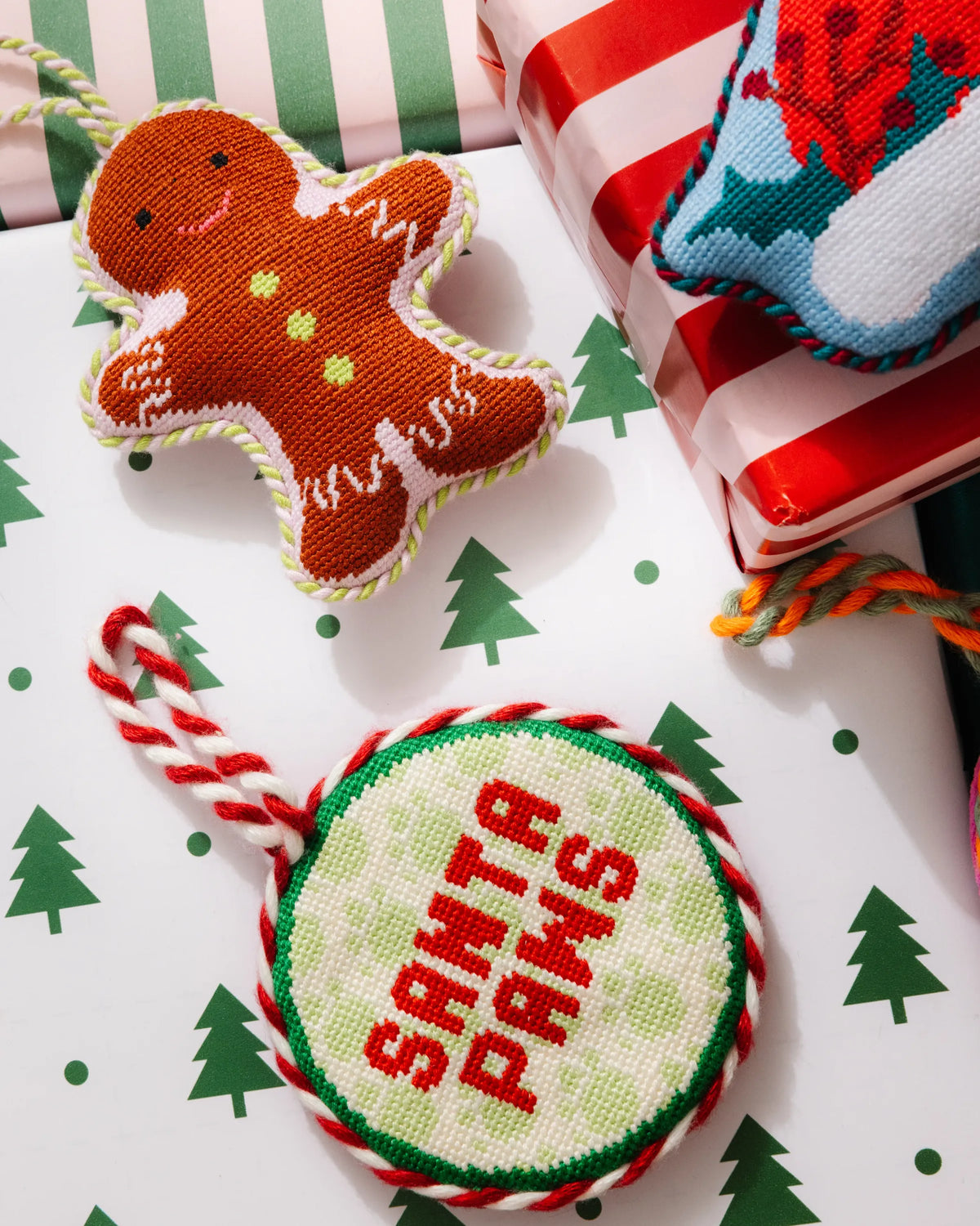 Needlepoint Icon Ornament - Gingerbread